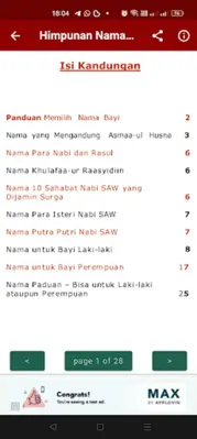 Nama-Nama Indah Bayi Muslim android App screenshot 1